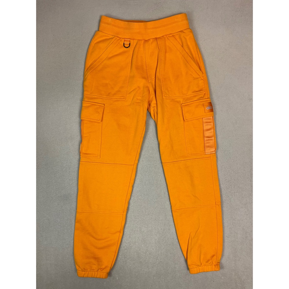 Alo‎ Yoga Orange Cargo Sweatpants Joggers Size S Cotton Blend Activewear